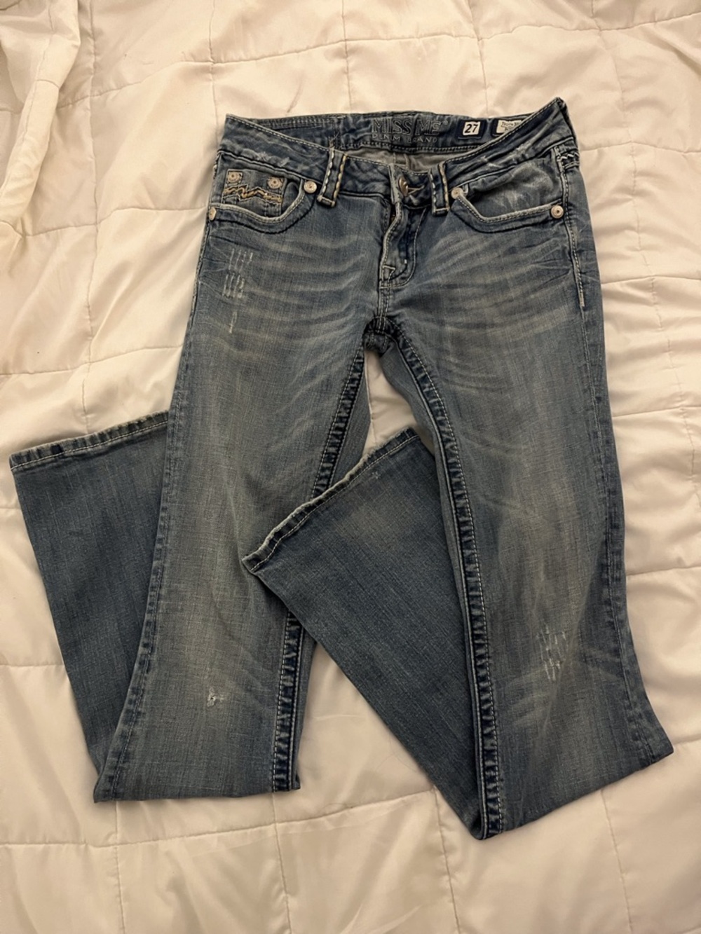 Miss Me Light Blue Stretch Bootcut Jeans